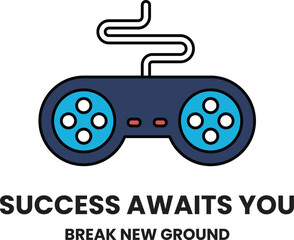 Wall Mural - a video game controller with the words success awaits you on it