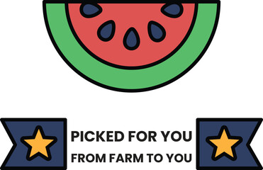 Wall Mural - a watermelon is shown with a banner that says 