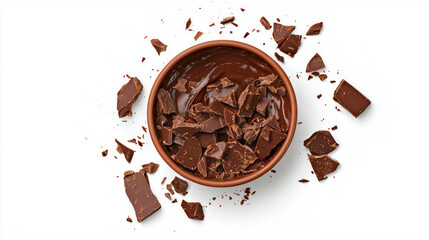 Poster - Delicious melted dark chocolate with rich chunks for culinary and dessert creations