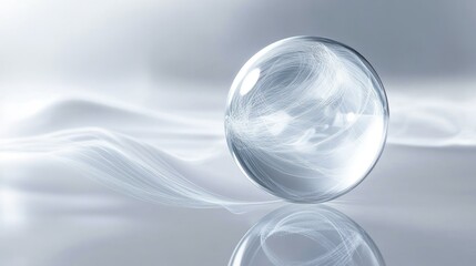 Poster - Ethereal Glass Sphere with Soft Light and Abstract Swirls