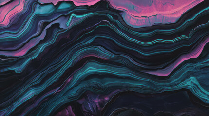 Poster - Abstract texture of layered sedimentary rock formations in vivid colors