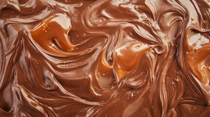 Poster - Delicious texture of melted chocolate and caramel swirls for confectionery design
