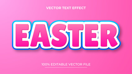 Poster - Easter Day Cartoon 3D Editable Text Effect