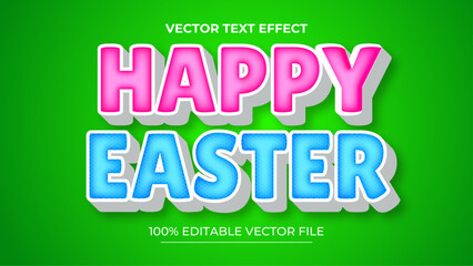 Poster - Happy easter editable text style effect with colorful style
