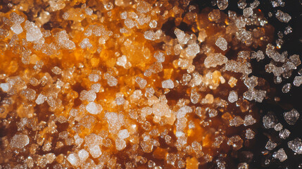 Poster - Close-up texture of sea salt and caramelized sugar crystals
