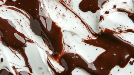 Poster - Silky smooth ice cream with rich chocolate swirls for dessert inspiration