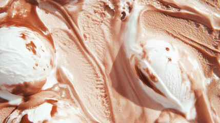 Poster - Silky smooth ice cream and chocolate texture for dessert design