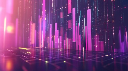 Poster - Colorful Abstract Data Visualization with Dynamic Light Effects