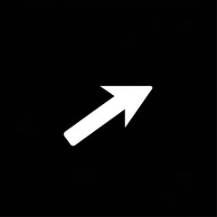Poster - Sleek White Arrow Pointing Towards the Upper Right on a Dark Background - A Simple and Direct Visual
