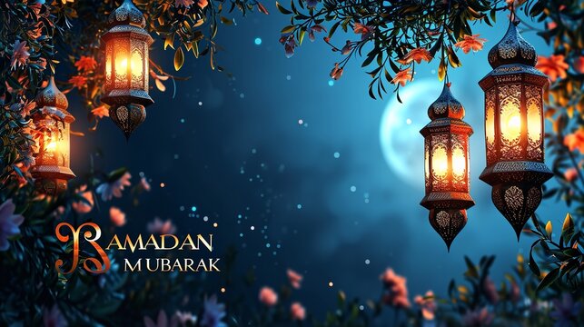 A Islamic lantern hanging in the tree and 