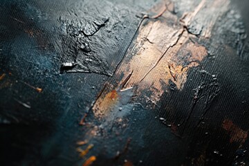 Poster - A close-up shot of a wooden art piece featuring a painted design