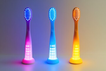 Poster - Three unique toothbrushes with distinct colors