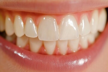 Poster - A close-up shot of a person's clean and healthy teeth, perfect for dental or health-related concepts