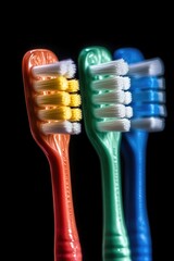 Poster - Collection of toothbrushes in a row, perfect for oral hygiene or dental theme illustration