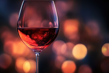 Aufkleber - A glass of red wine sitting on a table, perfect for a dinner party or wine tasting event