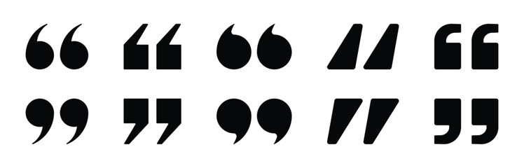 Poster - quote mark collection. quotation icon set. vector illustration and transparent png.