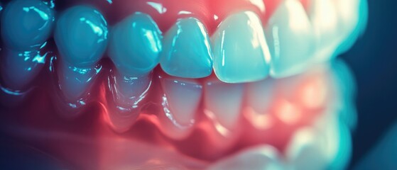 Poster - A close-up shot of a tooth with a missing adjacent tooth, suitable for dental or health-related concepts