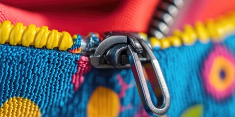 Aufkleber - A close-up shot of a vibrant purse with a zipper, great for fashion or lifestyle concepts