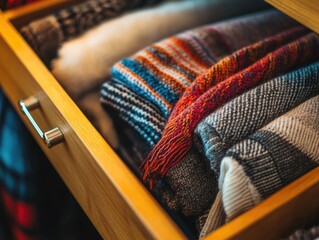 Aufkleber - A drawer full of colorful sweaters for various occasions