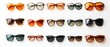 © Fotograf - A collection of colorful sunglasses on a white background