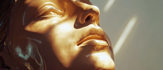 Aufkleber - A close-up shot of a statue featuring a woman's face, details included