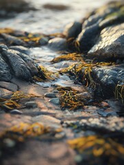 Poster - Nature scene with rocks and water, suitable for use in travel or outdoor photography contexts