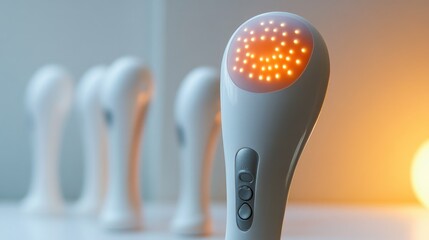 Poster - A close-up shot of a light shining on a toothbrush, perfect for highlighting oral care products or hygiene themes