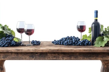 Aufkleber - Two wine glasses and an open bottle on a table, perfect for a dinner party or romantic evening