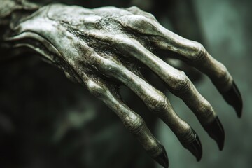 Poster - Close-up of human hands with sharp claws, possibly in a fantasy or horror context