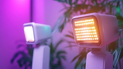Poster - A pair of lights mounted on a pole, ready to illuminate the surrounding area