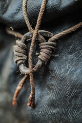 Poster - A detailed view of a knotted piece of cloth, suitable for use in fashion or textile design projects