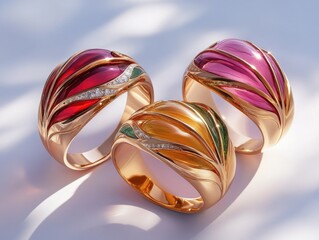 Aufkleber - Three colorful rings on a white background