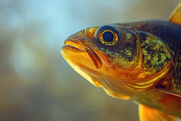 Aufkleber - A close-up view of a fish with a blurred background
