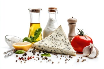 Poster - Various spices and ingredients arranged on a white surface