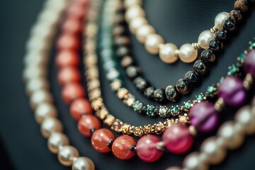 Poster - A close-up view of a necklace on a mannequin, perfect for fashion or jewelry advertising