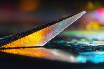 Poster - A pair of scissors resting on a table surface
