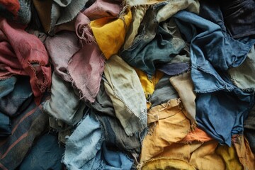 Poster - A pile of colorful fabrics stacked on top of each other