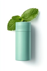 Poster - A small mint green container filled with fresh mint leaves