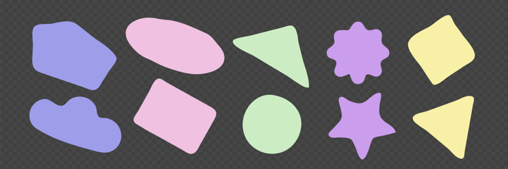 Fototapete - Abstract decorative shapes. Bubble boxes for fun, organic blobs, deform frames