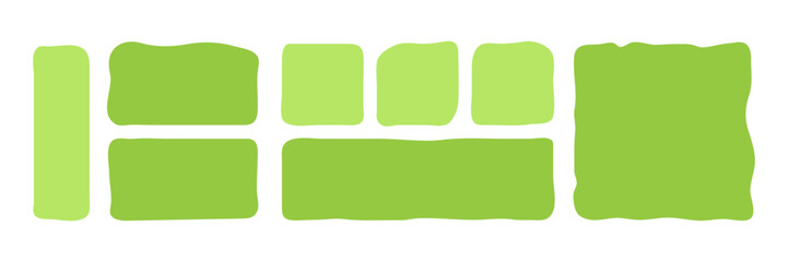 Fototapete - Amoeba blobs forms for messages. Abstract deformed shapes collection. Green Speech Bubles for text. Vector illustration on white