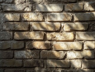 Aufkleber - A simple brick wall with a subtle shadow of a tree
