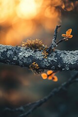 Poster - A branch from a tree with a butterfly perched on its end