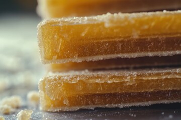 Poster - Close-up shot of a pile of food with sugar scattered on top, perfect for use in cooking or baking illustrations