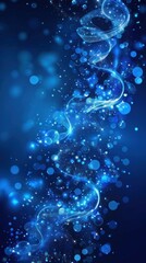 Poster - Abstract swirling blue energy, glowing particles, dark background