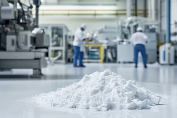 Poster - A pile of snow sits on top of a white floor, ready to be used