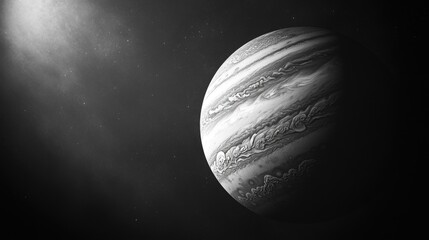 Poster - A black and white photograph of the planet