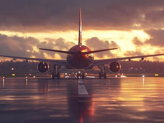 Aufkleber - Aircraft at gate, perfect for travel and transportation related projects