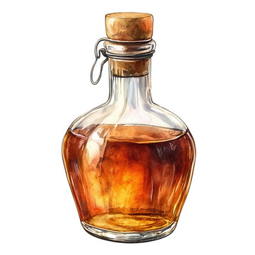 Vinegar bottle isolated on transparent background