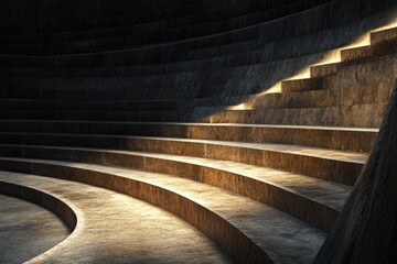 Poster - A staircase with multiple steps leading up to the entrance of a building