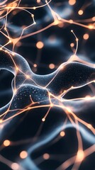 Poster - Delicate networks with glowing nodes illustrate the synergy between human thought and technological innovation, representing a blend of biology and digital advancement